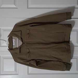 Denim & Co. Olive Green Jacket, size Medium, Zippered Closure, w/pockets, EUC